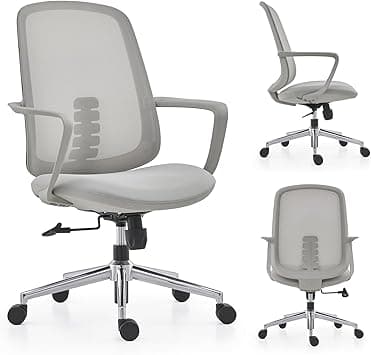 Kano Home Office Chair Ergonomic Desk Chairs,Modern Office Chair For Home Bedroom,with Lumbar Support Height Adjustable 360° Rotation Study Working White Gray Chairs - Amazon.ae Price Tracker
