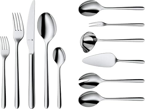 WMF Cutlery Set 66-Pieces for 12 Persons Flame Cromargan Protect Stainless Steel Brushed Extremely Scratch Resistant with Inserted Blade على Amazon.ae - متتبع الأسعار