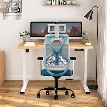 CELLBELL C190 Berlin Office Chair, High Back Mesh Ergonomic Home Office Desk Chair (White - Blue) - Amazon.ae Price Tracker