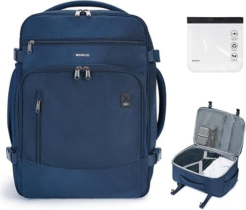 ECOHUB Travel Backpack for Airline Approved, Carry on Backpack with 15.6" Laptop Pocket for International Travel Bag على Amazon.sa - متتبع الأسعار