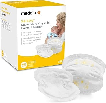 Medela Safe and Dry Disposable Nursing Pads - Ultra-Absorbent, Discreet Nursing Pads, Pack of 60 Individually Wrapped Breast Pads على Amazon.ae - متتبع الأسعار