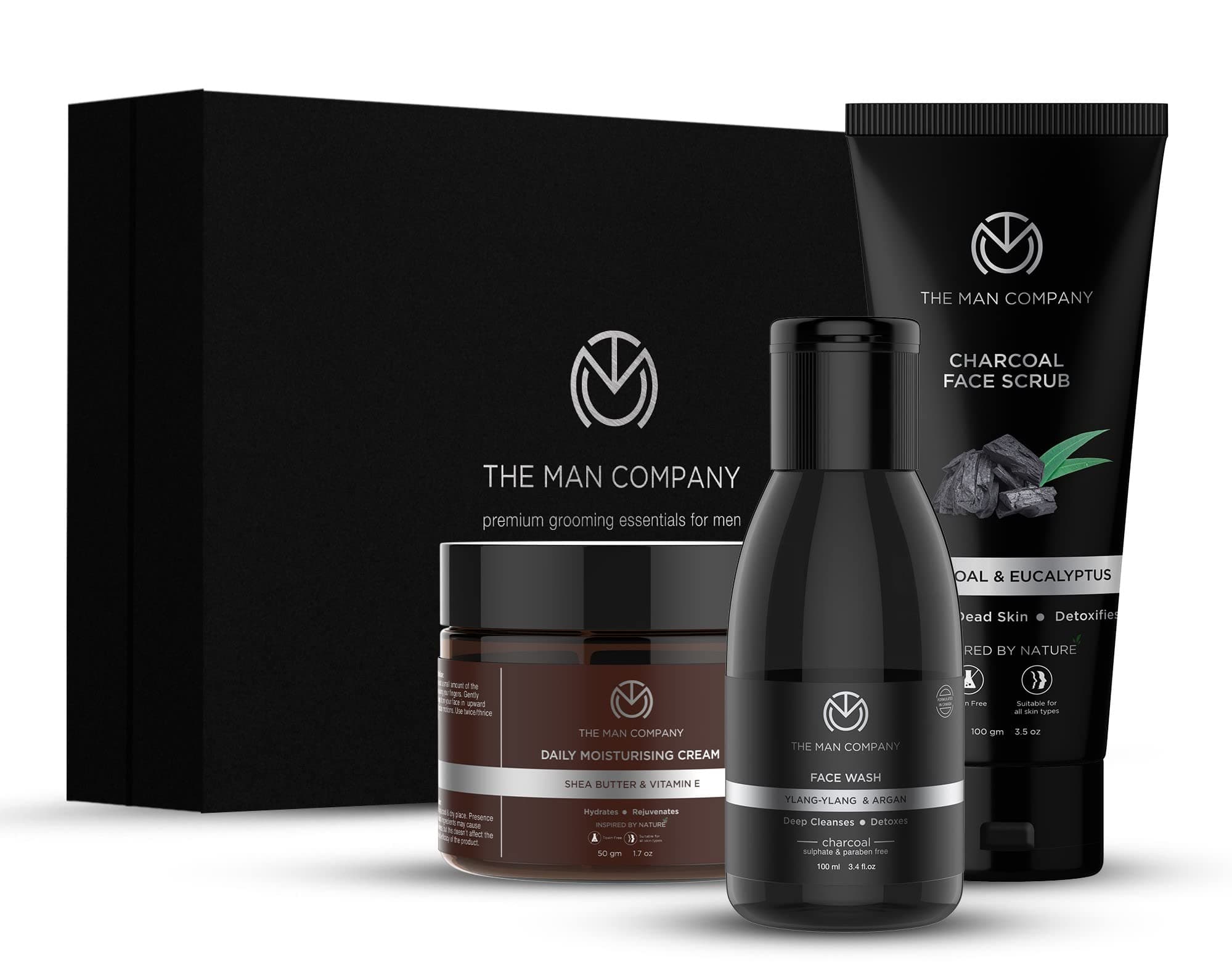 The Man Company Detan Facial Kit - Charcoal Face Wash, Charcoal Scrub, Daily Moisturising Face Cream Best Detan Care - Pack Of 3 on Amazon.ae - Price Tracker