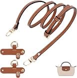 YelaJoy Adjustable Brown Leather Strap, Fit for Longchamp Mini Bag – Crossbody Shoulder Replacement with No-Punch Buckle Clips – DIY Handbag Conversion Accessory (Bag Not Included) - Best Deal Finder