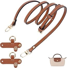 YelaJoy Adjustable Brown Leather Strap, Fit for Longchamp Mini Bag – Crossbody Shoulder Replacement with No-Punch Buckle Clips – DIY Handbag Conversion Accessory (Bag Not Included) - Best Deal Finder