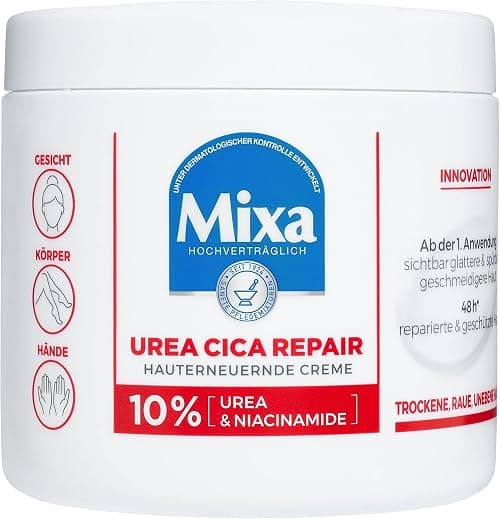 Mixa Urea Skin Renewing Cream with Urea & Niacinamide for Dry and Rough and Uneven Skin, Repairs and Smooths, Moisturiser for the Body, Hands and Face, Urea Cica Repair+, 400 ml على Amazon.ae - متتبع الأسعار