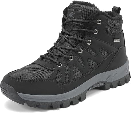 FLARUT Men's Winter Boots Warm Lining Mountain Boots Snow Boots Hiking Boots Winter Shoes Snow Shoes Outdoor Shoes on Amazon.ae - Price Tracker