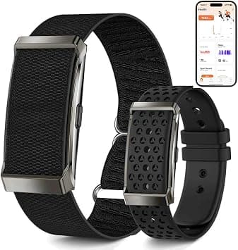 Smart Bracelet, Smart Health Wristband, All Weather 24/7 Activity & Fitness Tracker with 2 Bands,170+ Sports Step Calorie Counter, Heart Rate Monitoring, 24H Sleep Tracker Waterproof-Free App (Black) على Amazon.ae - متتبع الأسعار