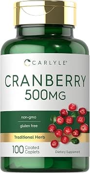 Carlyle Cranberry Pills | 500mg | 100 Caplets | Non-GMO, Gluten Free Supplement for Women & Men on Amazon.ae - Price Tracker