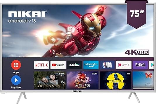 Nikai 75 Inch 4K UHD Android TV | Android 13 | Bezel-Free Frameless Design | Powerful A55 Quad-Core Processor | Netflix, Prime Video, YouTube & Web Browsing | UHD75SLEDT - Amazon.ae Price Tracker