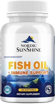 Nordic Sunshine Fish Oil 1300mg Plus Immune Support, 100 Softgels | With Omega-3 Rich Fish Oil & Vitamin C | Non- GMO on Amazon.ae - Price Tracker