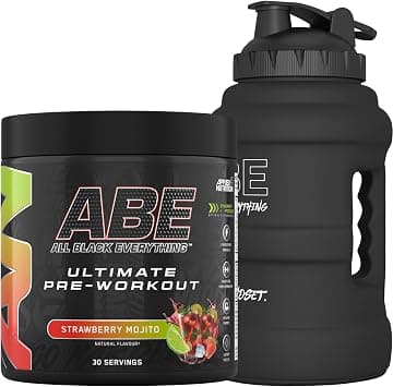 Applied Nutrition Bundle ABE Pre Workout 315g + JUG 2.5 LT Matt Black | All Black Everything Pre Workout Powder, Energy & Physical Performance with Creatine, Beta Alanine (Strawberry & Mojito) on Amazon.ae - Price Tracker