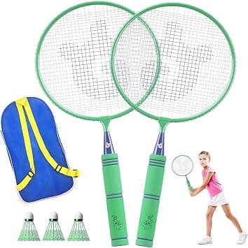 JOY SPOT! Kids Badminton Rackets Set with Soft Grip, Oversize & Lightweight Shuttlecocks Racquet with Carry Bag for Children Youth, 2 Player Sport Game for Indoor Outdoor Backyard على Amazon.ae - متتبع الأسعار