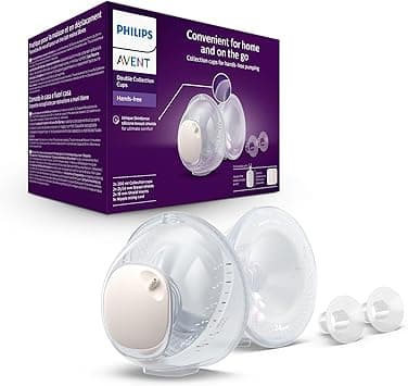 Philips Avent Hands-Free Double Collect Cups, Ultra Light and Transparent Electric Breast Pump Collection Cups, 4 Breast Funnels (2x 21mm, 2x 24mm), 2x 19mm Funnel Inserts, SCF439/01 on Amazon.ae - Price Tracker