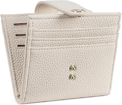 BOSTANTEN Slim Wallet for Women Small RFID Blocking Credit Card Holder Leather Bifold Wallets with Zipper Coin Pocket Beige on Amazon.ae - Price Tracker