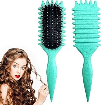 ECVV Bounce Curl Define Styling Brush -Premium Curly Hair Brush, Wet & Dry Detangler, Essential Tool for Shaping & Perfecting Your Curls(Color: GREEN) - Best Deal Finder