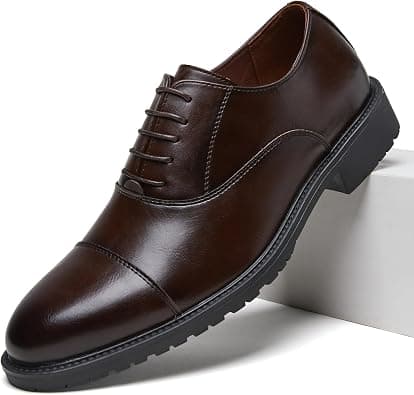 Men's Pointed-Toe Leather Dress Shoes - Formal Business Oxfords for Office & Wedding on Amazon.ae - Price Tracker