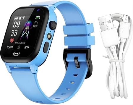 Kids Smart Watch with SIM Card & GPS Tracker - SOS Call Smartwatch for Boys & Girls Age 4-12, Geo-Fence Safety Zone, Classroom Mode, 2-Way Calling, Camera, IP67 Waterproof, 1.5 inch - Blue على Amazon.ae - متتبع الأسعار
