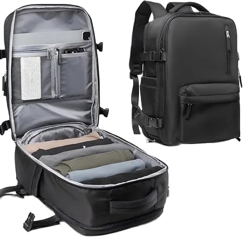Luggage Travel Bag Backpack for Men and Women, Large Capacity Laptop Compartment, Carry On, Anti-Theft, Waterproof, Airline Approved, Travel Backpack with USB Charging Port on Amazon.ae - Price Tracker