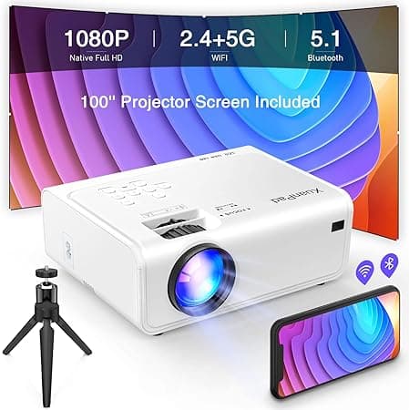 [Intuitive Focus &amp; Android OS] XuanPad Mini Projector with WiFi and Bluetooth, 4K 1080P Support Portable Projector, 180°Rotatable Stand, Built-in 8000+APPS, Dust Removal and Heat Dissipation Design on Amazon.ae - Price Tracker