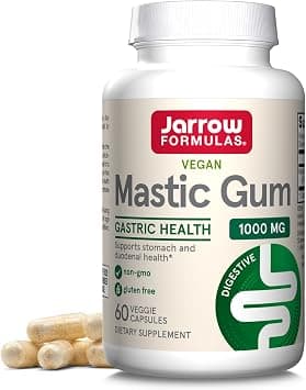 Jarrow Formulas Mastic Gum 1000 mg - 60 Veggie Caps - Natural Formula Supporting Stomach, Duodenal & Oral Health - Dietary Supplement - 30 Servings (Packaging May Vary) - Best Deal Finder
