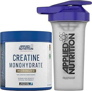 Applied Nutrition Creatine + 700ml Shaker | Creatine Monohydrate Micronized Powder, Increases High-Intensity Physical Performance (250g - 50 Servings) (Unflavoured) on Amazon.ae - Price Tracker