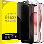 JETech Privacy Full Coverage Screen Protector for iPhone 15 6.1-Inch, Black Edge Anti-Spy Tempered Glass Film with Easy Installation Tool, Case-Friendly, 2-Pack - Best Deal Finder