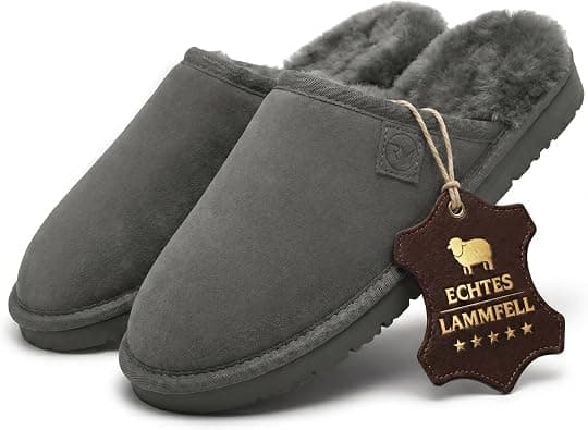 Rohn Moden Loisl Lambskin Slippers for Men, Real Sheepskin Slippers with EVA Sole in , Slippers in Grey, Brown on Amazon.ae - Price Tracker