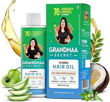 NIDHI’S GRANDMAA SECRET 13 Herbs Hair Oil for Hair Growth & Hair Fall Control | Handmade Oil with Aloe Vera, Curry Leaf & Amla | For Dry, Damaged, Frizzy Hair | Men & Women – 200 mL on Amazon.ae - Price Tracker