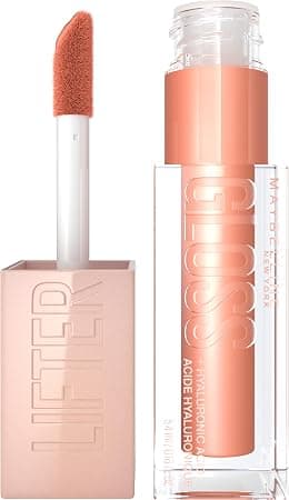 MAYBELLINE New York Lifter Gloss, Hydrating Lip Gloss with Hyaluronic Acid, High Shine for Plumper Looking Lips, Amber, Cream Neutral, 0.18 Ounce - Best Deal Finder