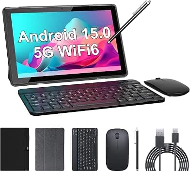 Tablet 2 in 1 Tablets 10 inch Android 14 Tablet Set with Keyboard Case Mouse Stylus 8GB+64GB/1TB expansion Tablets 10.1" Touch Screen Tab 6000 mAh battery 2MP+8MP Dual Camera WiFi6 Bluetooth Tableta on Amazon.ae - Price Tracker