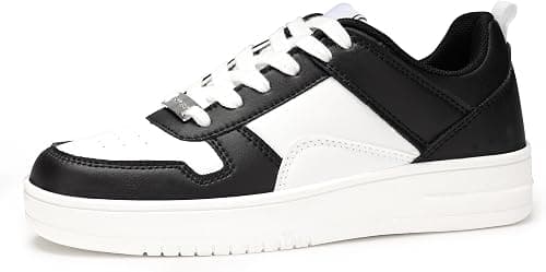 LUCKY STEP Women Fashion Sparkle Rhinestone Sneakers White Leather Low Top Tennis Shoes Lace Up Casual Comfortable Walking Shoe على Amazon.ae - متتبع الأسعار