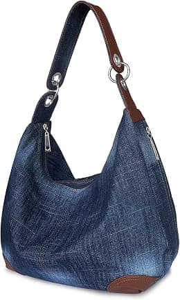 Ichic Boutique Womens Handbag Purse Denim Tote Hobo Shoulder Crossbody Bags Denim - Best Deal Finder