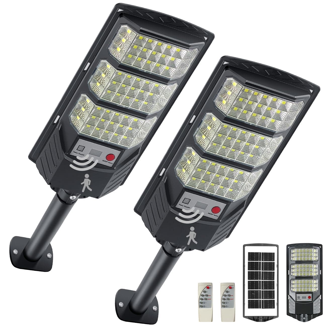 Solar Street Lights Outdoor, 8500K Solar Outside Light, LED Dusk to Dawn Solar Flood Waterproof Lighting with Motion Sensor and Remote Control, Solar Security Lights for Parking Yard Path on Amazon.ae - Price Tracker