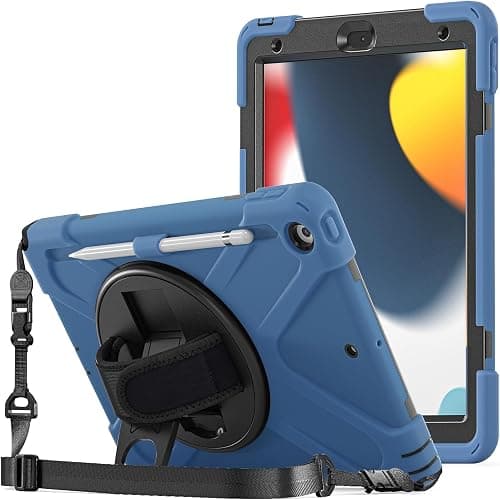 ProCase Rugged Case for iPad 9th/ 8th/ 7th Generation 10.2" (2021/2020/2019), Heavy Duty Shockproof Protective Cover with Strap for iPad 9/8/7 -Moroccoblue على Amazon.ae - متتبع الأسعار