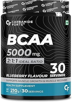Carbamide Forte BCAA 5000mg Supplement for Men & Women 7g Serving with Ideal 2:1:1 Ratio | BCAA Powder for Muscle Growth & Muscle Recovery - Blueberry Flavour - 210g on Amazon.ae - Price Tracker