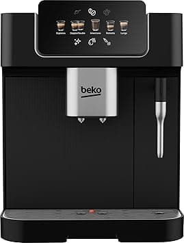 Beko CEG7302B Bean To Cup Espresso Coffee Machine, 2L Water Tank Capacity, B 19 Bar Pressure, 1350W, 13 Griding Levels, Milk Frother, 5 Preset Coffee Options, LCD Display - Black on Amazon.ae - Price Tracker
