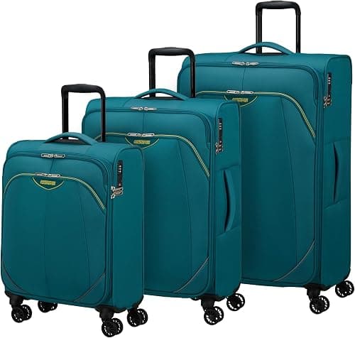 American Tourister Poproll 3-Piece Soft Luggage Suitcase Set (Hand Luggage, Medium, Large), Lightweight, Black on Amazon - Best Deal Finder