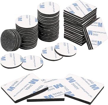 60 PCS Double Sided Foam Tape, Strong Sticky Pads, Mounting Adhesive Tape for Holding Soundproof Pads Picture Light Hooks (Squares+Rounds) - Best Deal Finder