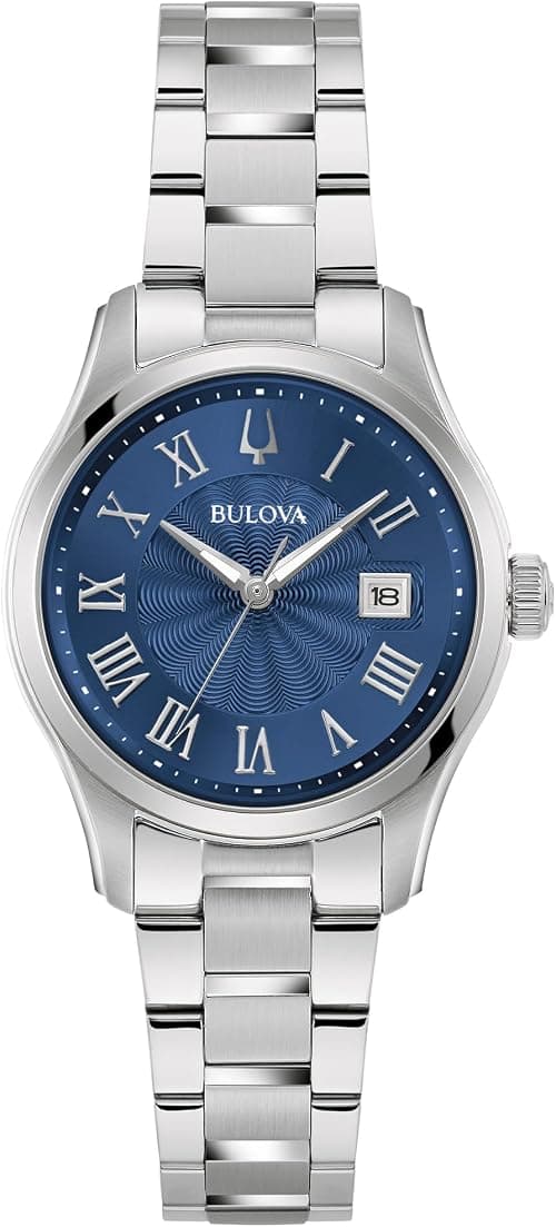 Bulova Ladies Classic Mini Wilton 3-Hand Quartz Silver Stainless Steel Watch, Day Date, 29mm على Amazon.ae - متتبع الأسعار