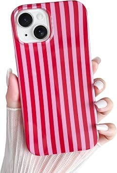 Yeddabox for iPhone 13 Case Cute Striped Phone Case Soft TPU Slim Shockproof Phone Cover for Women Girls, Red and Pink - Amazon.ae Price Tracker