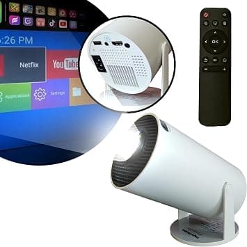 Beyond Basics Smart Mini Projector Portable Auto Keystone WiFi Bluetooth 130 inch Screen 180° Flip Full HD 1080P Home Theater Compatible with TV Stick HDMI USB. على Amazon.ae - متتبع الأسعار