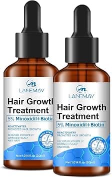 2-pack 5% Minoxidil Biotin Hair Growth Serum Oil for Men and Women,Helps Prevent Hair Fall and Hair Loss,Hair Growth Treatment for Thicker Longer - Best Deal Finder