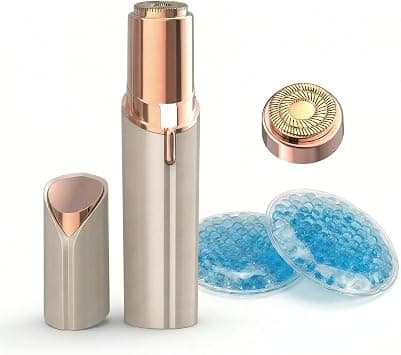 Facial Hair Remover for Women, Electric Face Shaver with LED Light, Painless Hair Removal Device for Face, Peach Fuzz & Upper Lip, Rechargeable, Includes Replacement Head & Gel على Amazon.ae - متتبع الأسعار