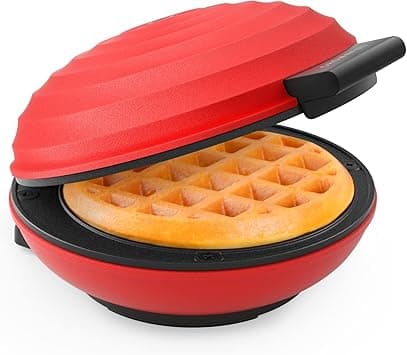 CROWNFUL Mini Waffle Maker Machine, 4 Inch Chaffle Maker with Compact Design, Easy to Clean, Non-Stick Surface, Recipe Guide Included, Perfect for Breakfast, Dessert, Sandwich, or Other Snacks, Red on Amazon.ae - Price Tracker