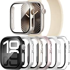 6 Pack Case with Tempered Glass Screen Protector Compatible with Apple Watch Series 10 42mm, Ultra-Thin Scratch Resistant Hard PC Cover for iWatch 42mm - Amazon.ae Price Tracker