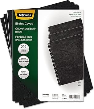 Fellowes Binding Presentation Covers, Oversize Letter, 200 Pack, Black (52138) - Amazon.ae Price Tracker