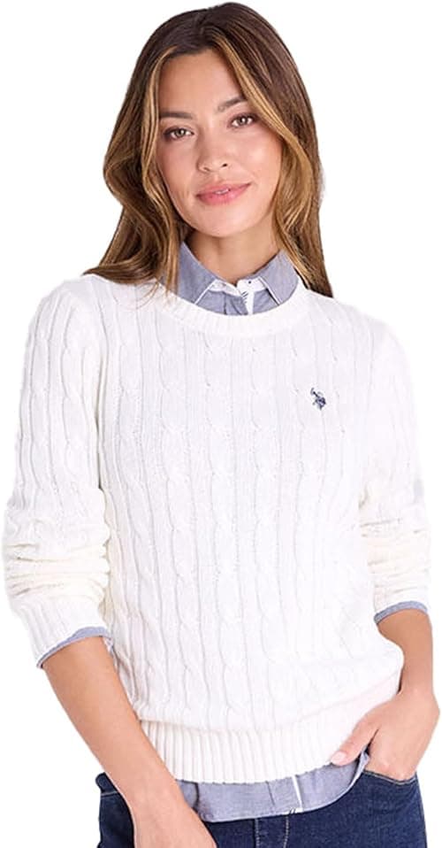 U.S. Polo Assn. Women's Crew Neck Sweaters – Raglan, Cable Knit & Striped on Amazon.ae - Price Tracker