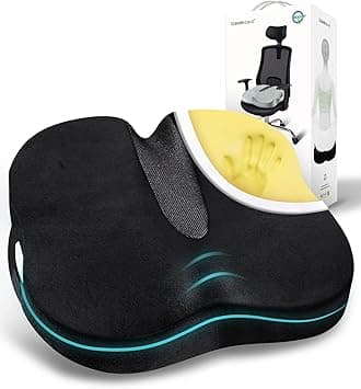 Travel Ease Memory Foam Coccyx Orthopedic Seat Cushion, Seat Cushion for Lower Back Pain and Sciatica Tailbone Pain Relief – Fit for Office Chair, Car Seat, Wheelchair (Black) on Amazon.ae - Price Tracker