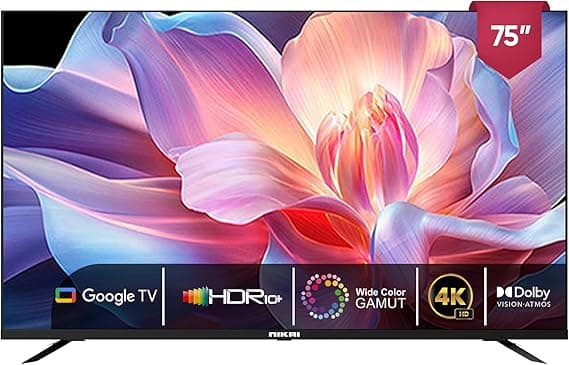 Nikai 75 Inch 4K Ultra HD Smart Google TV, Hands Free Voice Control, Game Master, Dolby Vision + Atmos, 4K HDR10+, Effortless Connectivity with Android & Apple devices - 75NIKGOOGLE (2025 Model) on Amazon.ae - Price Tracker