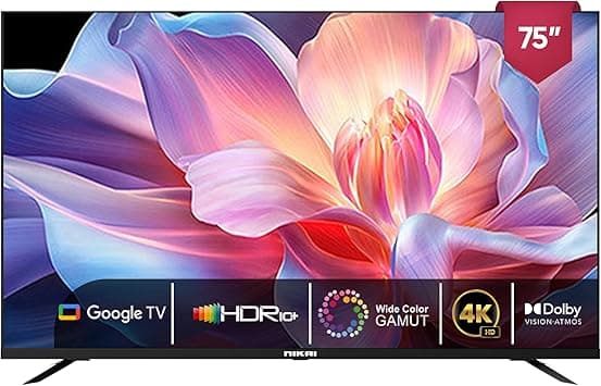 Nikai 75 Inch 4K Ultra HD Smart Google TV, Hands Free Voice Control, Game Master, Dolby Vision + Atmos, 4K HDR10+, Effortless Connectivity with Android & Apple devices - 75NIKGOOGLE (2025 Model) - Amazon.ae Price Tracker